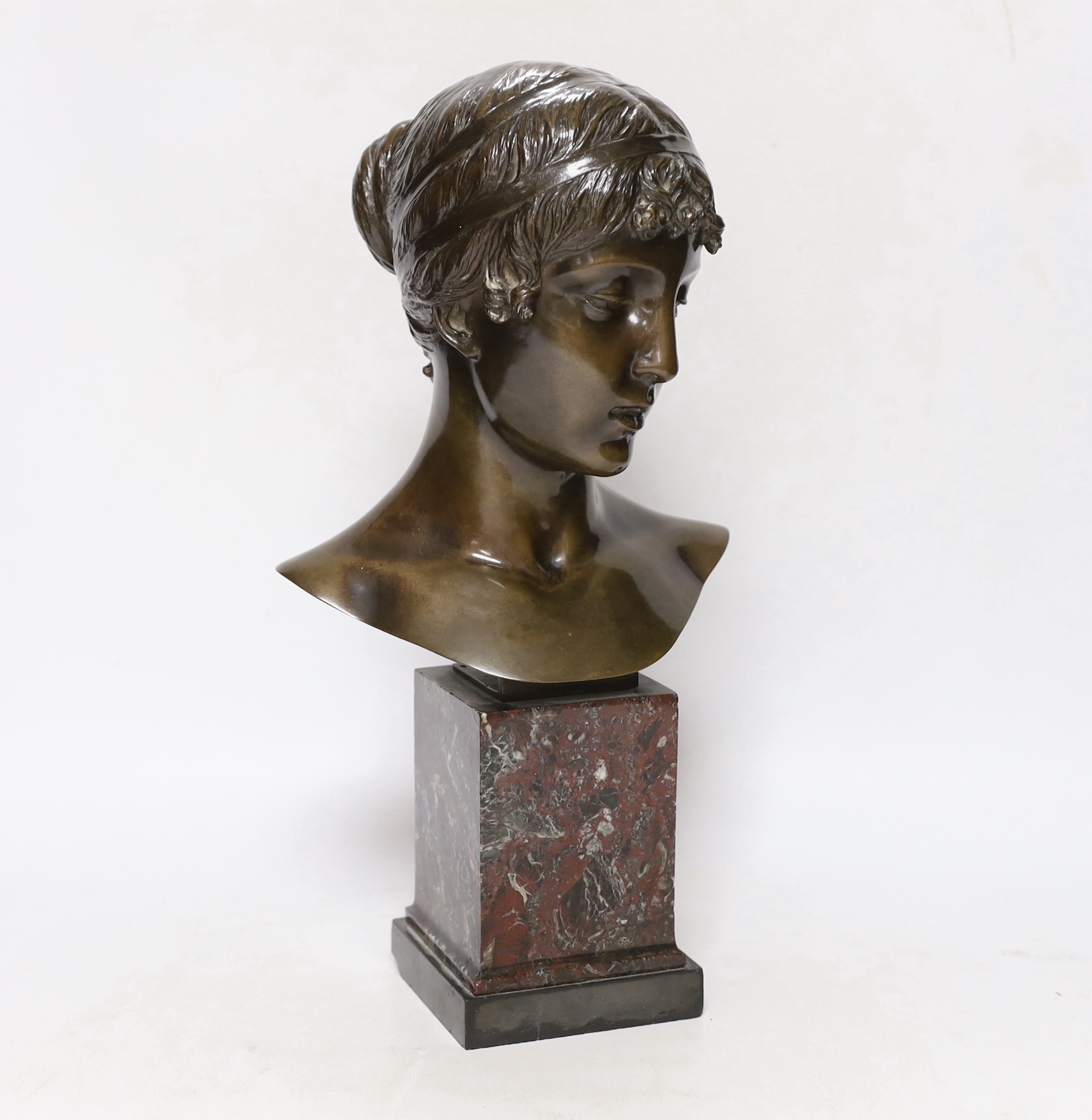 Fritz Gerth (1845-1928), a signed bronze bust, Brugo foundry mark, signed 35cms high